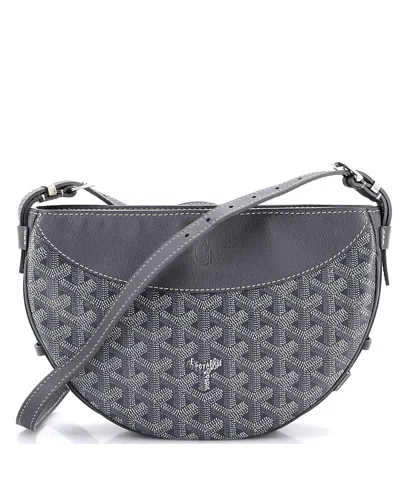 Pre-owned Pre-owned Goyard  Goyard Hirondelle Shoulder Bag Coated Canvas And Leather In Gray