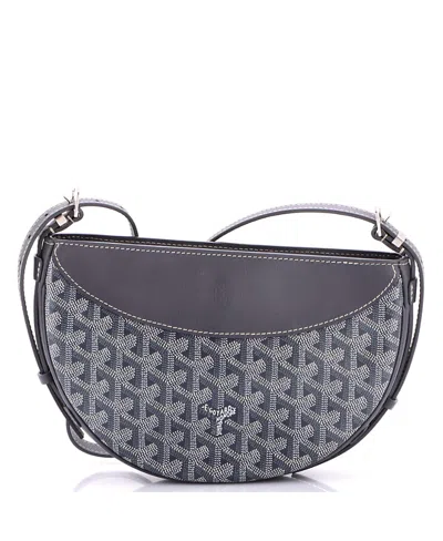 Pre-owned Pre-owned Goyard  Goyard Hirondelle Shoulder Bag Coated Canvas And Leather In Gray