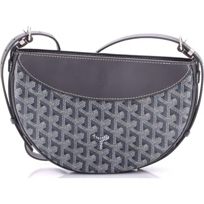 Pre-owned Goyard  Goyard Hirondelle Shoulder Bag Coated Canvas And Leather In Gray