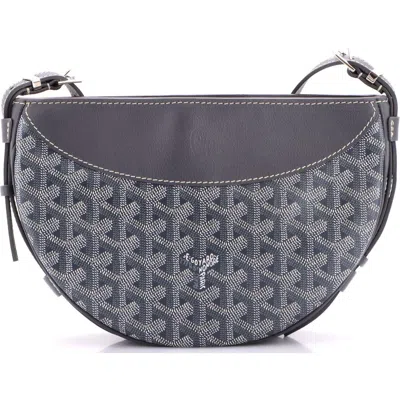Pre-owned Goyard  Goyard Hirondelle Shoulder Bag Coated Canvas And Leather In Pink