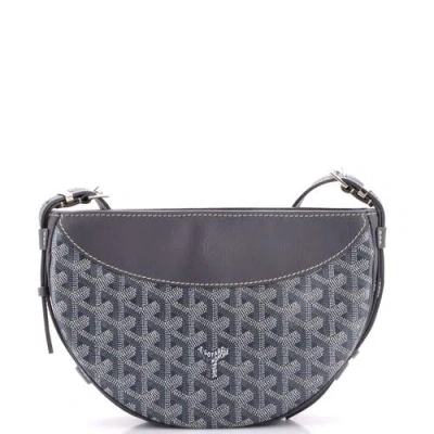 Pre-owned Goyard  Goyard Hirondelle Shoulder Bag Coated Canvas And Leather In Gray