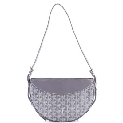 Pre-owned Goyard  Goyard Hirondelle Shoulder Bag Coated Canvas And Leather In Gray