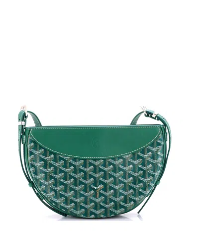 Pre-owned Pre-owned Goyard  Goyard Hirondelle Shoulder Bag Coated Canvas And Leather In Green