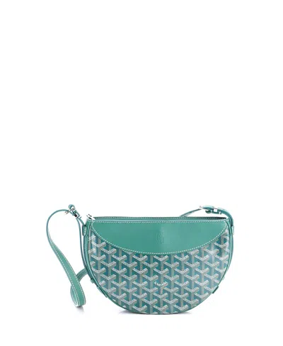 Pre-owned Pre-owned Goyard  Goyard Hirondelle Shoulder Bag Coated Canvas And Leather In Green