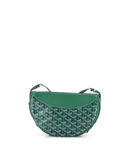 Pre-owned Pre-owned Goyard  Goyard Hirondelle Shoulder Bag Coated Canvas And Leather In Green
