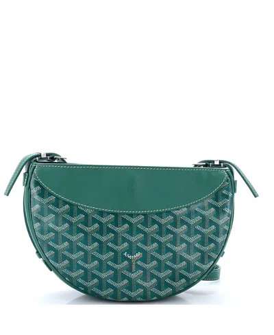 Pre-owned Pre-owned Goyard  Goyard Hirondelle Shoulder Bag Coated Canvas And Leather In Green
