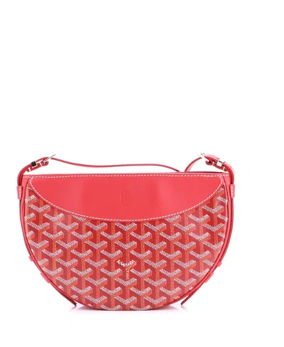 Pre-owned Pre-owned Goyard  Goyard Hirondelle Shoulder Bag Coated Canvas And Leather In Red