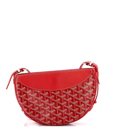 Pre-owned Pre-owned Goyard  Goyard Hirondelle Shoulder Bag Coated Canvas And Leather In Red