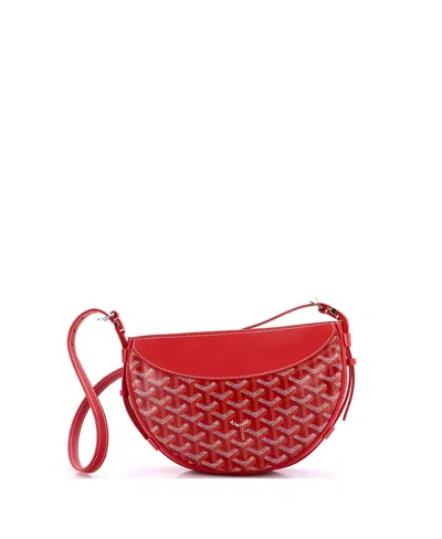 Pre-owned Pre-owned Goyard  Goyard Hirondelle Shoulder Bag Coated Canvas And Leather In Red