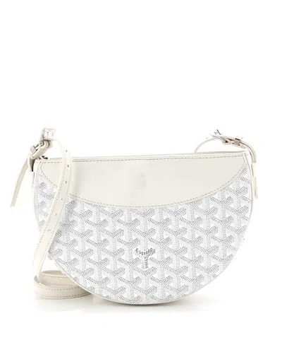Pre-owned Pre-owned Goyard  Goyard Hirondelle Shoulder Bag Coated Canvas And Leather In White
