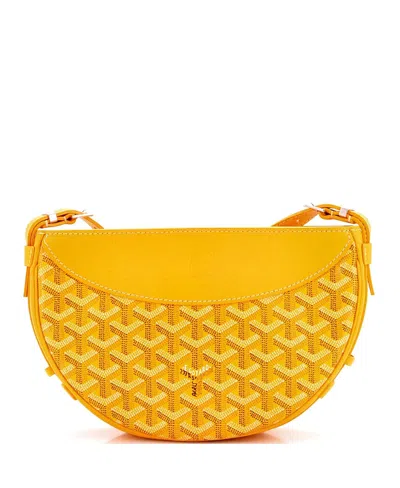 Pre-owned Pre-owned Goyard  Goyard Hirondelle Shoulder Bag Coated Canvas And Leather In Yellow