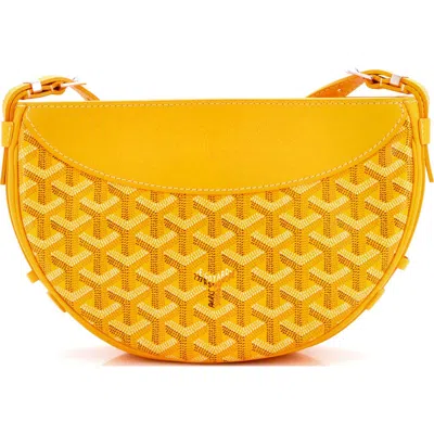 Pre-owned Goyard  Goyard Hirondelle Shoulder Bag Coated Canvas And Leather In Yellow