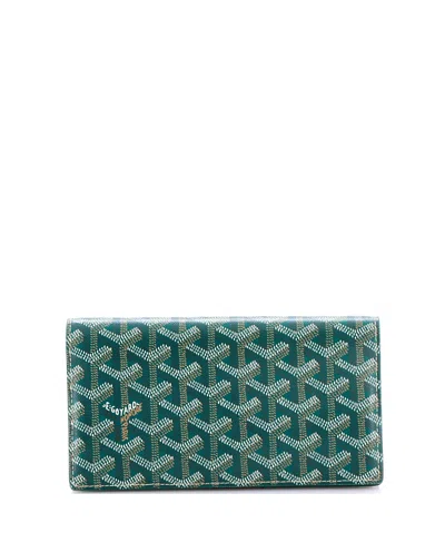 Pre-owned Pre-owned Goyard  Goyard Long Richelieu Wallet Coated Canvas In Green
