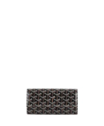 Pre-owned Pre-owned Goyard  Goyard Long Varenne Wallet Coated Canvas In Black