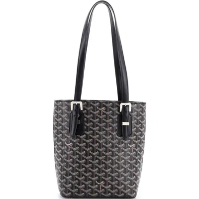 Pre-owned Goyard  Goyard Marie Galante Bag Coated Canvas Pm In Black