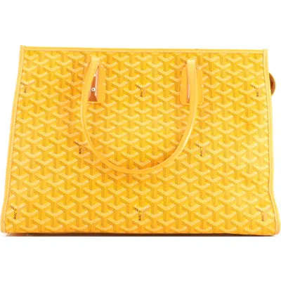 Pre-owned Goyard  Goyard Marquises Bag Coated Canvas In Yellow