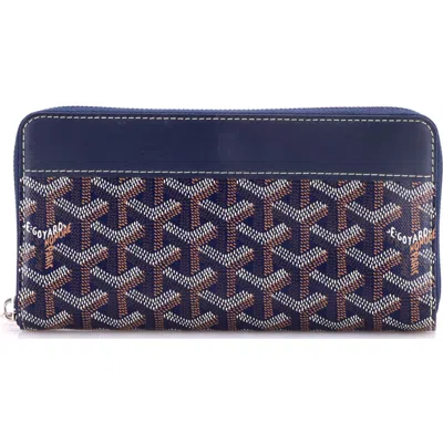 Pre-owned Goyard  Goyard Matignon Zip Wallet Coated Canvas With Leather In Animal Print