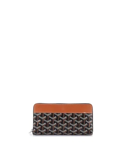 Pre-owned Pre-owned Goyard  Goyard Matignon Zip Wallet Coated Canvas With Leather In Brown