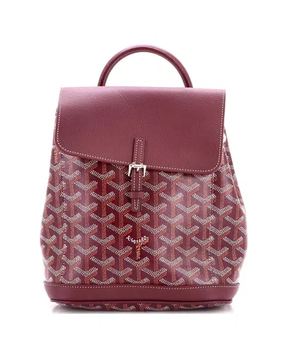 Pre-owned Pre-owned Goyard  Goyard Mini Alpin Backpack Coated Canvas In Burgundy