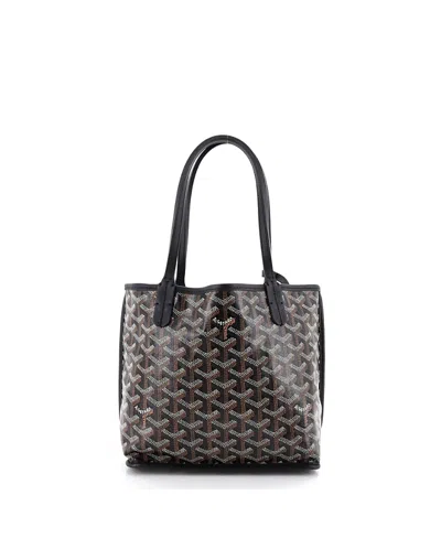 Pre-owned Pre-owned Goyard  Goyard Mini Anjou Reversible Tote Coated Canvas In Black