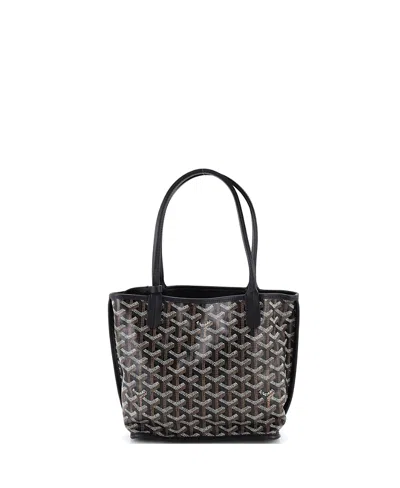 Pre-owned Pre-owned Goyard  Goyard Mini Anjou Reversible Tote Coated Canvas In Black