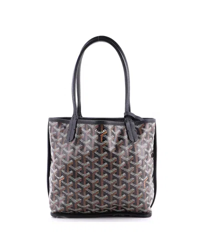 Pre-owned Pre-owned Goyard  Goyard Mini Anjou Reversible Tote Coated Canvas In Black