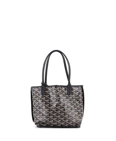 Pre-owned Pre-owned Goyard  Goyard Mini Anjou Reversible Tote Coated Canvas In Black