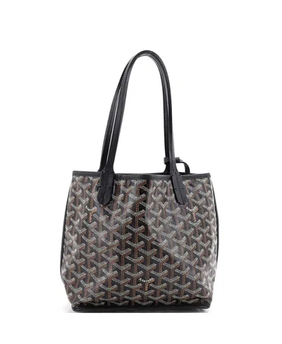 Pre-owned Pre-owned Goyard  Goyard Mini Anjou Reversible Tote Coated Canvas In Black