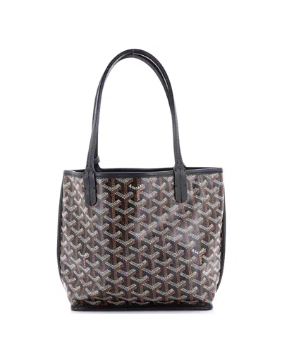 Pre-owned Pre-owned Goyard  Goyard Mini Anjou Reversible Tote Coated Canvas In Black