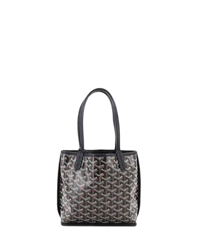 Pre-owned Pre-owned Goyard  Goyard Mini Anjou Reversible Tote Coated Canvas In Black