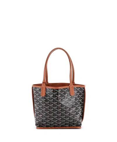 Pre-owned Pre-owned Goyard  Goyard Mini Anjou Reversible Tote Coated Canvas In Black
