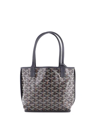 Pre-owned Pre-owned Goyard  Goyard Mini Anjou Reversible Tote Coated Canvas In Black