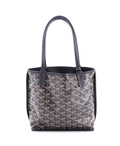 Pre-owned Pre-owned Goyard  Goyard Mini Anjou Reversible Tote Coated Canvas In Blue