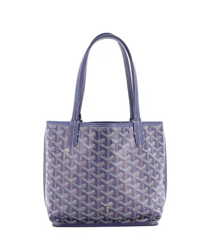 Pre-owned Pre-owned Goyard  Goyard Mini Anjou Reversible Tote Coated Canvas In Blue