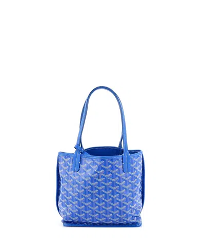 Pre-owned Pre-owned Goyard  Goyard Mini Anjou Reversible Tote Coated Canvas In Blue
