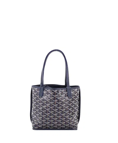 Pre-owned Pre-owned Goyard  Goyard Mini Anjou Reversible Tote Coated Canvas In Blue