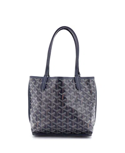 Pre-owned Pre-owned Goyard  Goyard Mini Anjou Reversible Tote Coated Canvas In Blue