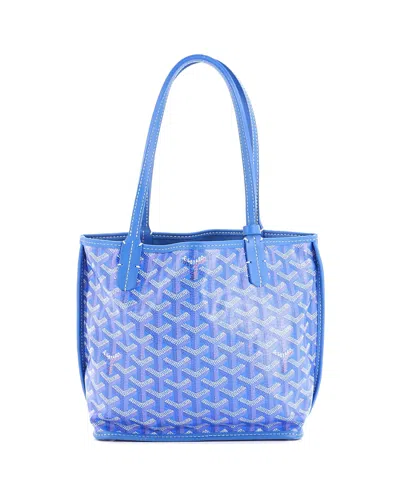Pre-owned Pre-owned Goyard  Goyard Mini Anjou Reversible Tote Coated Canvas In Blue