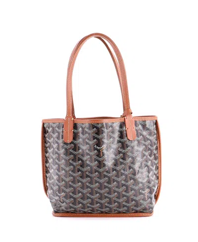 Pre-owned Pre-owned Goyard  Goyard Mini Anjou Reversible Tote Coated Canvas In Brown