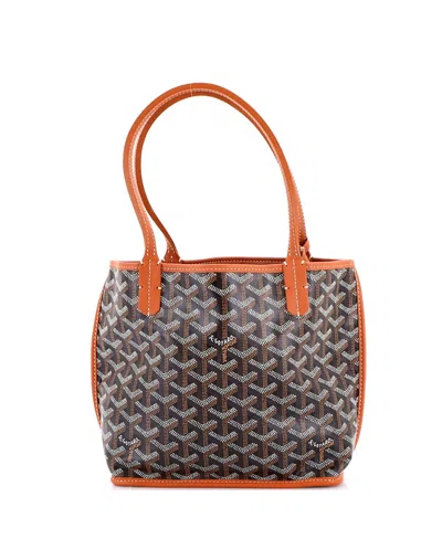 Pre-owned Pre-owned Goyard  Goyard Mini Anjou Reversible Tote Coated Canvas In Brown