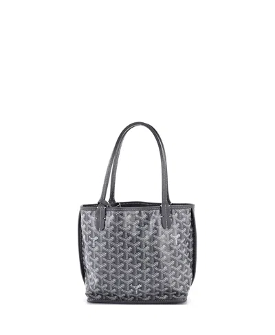Pre-owned Pre-owned Goyard  Goyard Mini Anjou Reversible Tote Coated Canvas In Gray