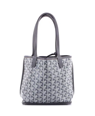 Pre-owned Pre-owned Goyard  Goyard Mini Anjou Reversible Tote Coated Canvas In Gray