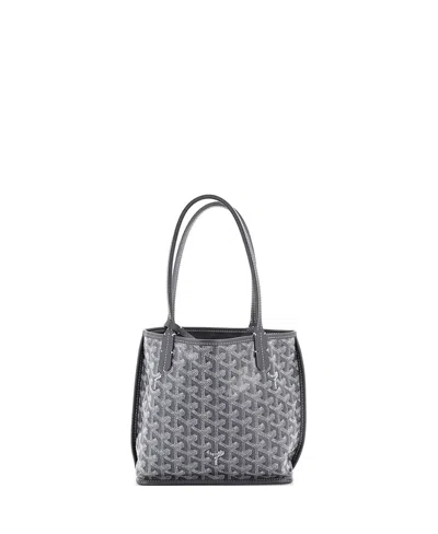 Pre-owned Pre-owned Goyard  Goyard Mini Anjou Reversible Tote Coated Canvas In Gray