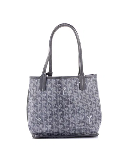 Pre-owned Pre-owned Goyard  Goyard Mini Anjou Reversible Tote Coated Canvas In Gray
