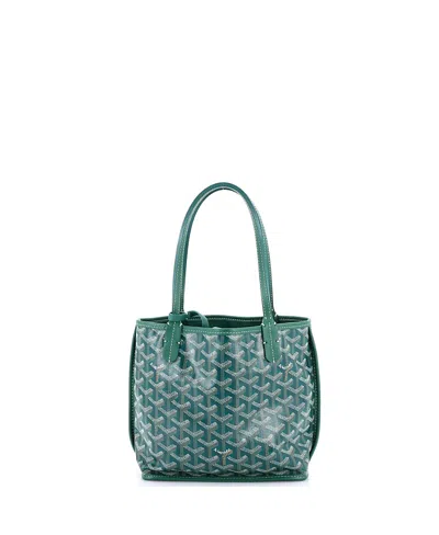 Pre-owned Pre-owned Goyard  Goyard Mini Anjou Reversible Tote Coated Canvas In Green