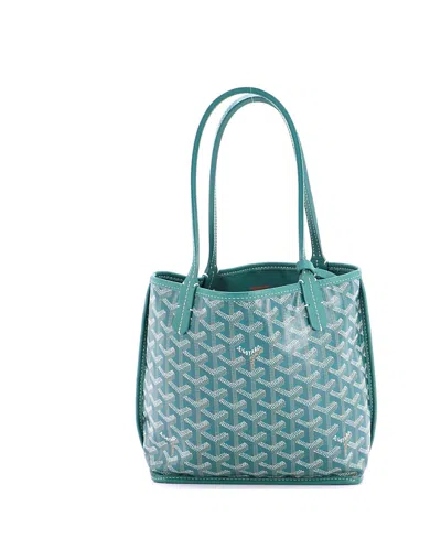 Pre-owned Pre-owned Goyard  Goyard Mini Anjou Reversible Tote Coated Canvas In Green