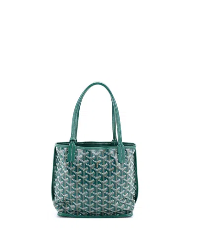 Pre-owned Pre-owned Goyard  Goyard Mini Anjou Reversible Tote Coated Canvas In Green