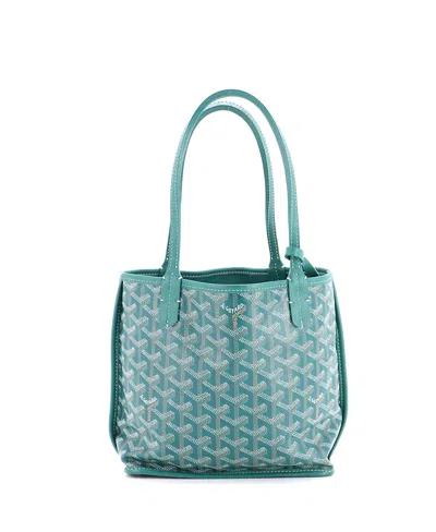 Pre-owned Pre-owned Goyard  Goyard Mini Anjou Reversible Tote Coated Canvas In Green