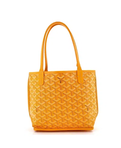 Pre-owned Pre-owned Goyard  Goyard Mini Anjou Reversible Tote Coated Canvas In Orange