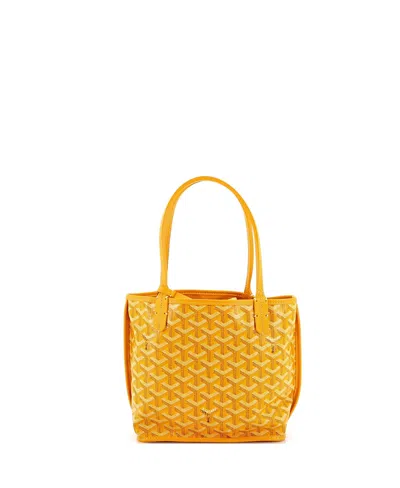Pre-owned Pre-owned Goyard  Goyard Mini Anjou Reversible Tote Coated Canvas In Orange